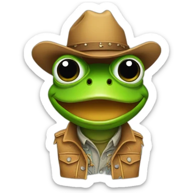 frog cowboy sticker