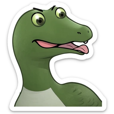 Goose sticking its tongue out  sticker