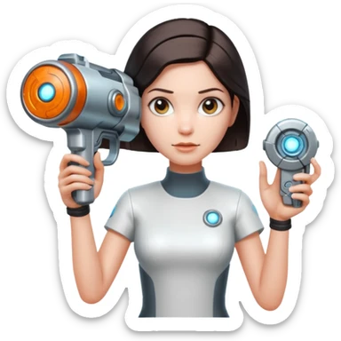 Chell portal gun sticker