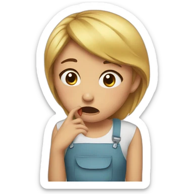 Girl is crying because she is hungry  sticker