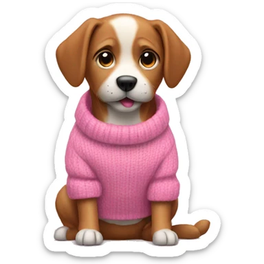 A dog with a pink sweater  sticker