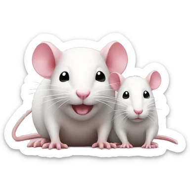 pink rat with white rat sticker