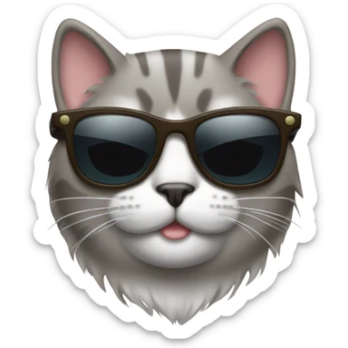 Cat with sunglasses sticker