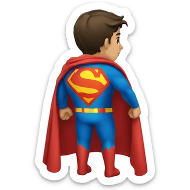 Superman cape alone from behind sticker