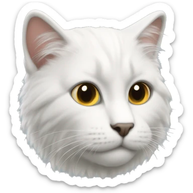 gato blanco peludo sticker