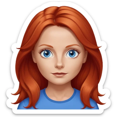 Geri Halliwell with blue eyes, long red hair sticker