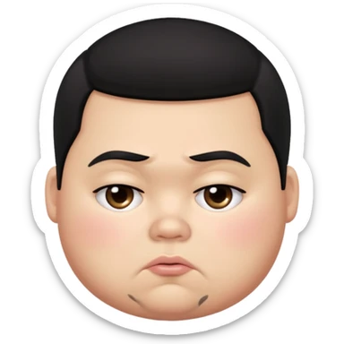 a fat pretty bratz boy with black hair looking sad sticker
