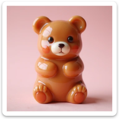 realistic candy shaped like a cute bear, photorealistic style sticker