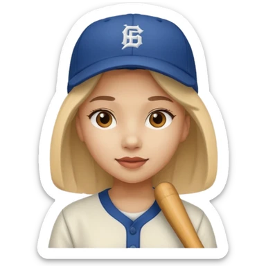 baseball hatted girl sticker