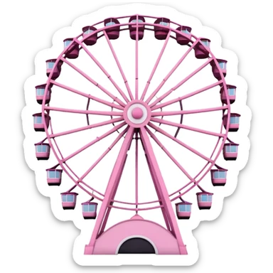 mix light pink dark pink and white girly theme park Ferris wheel sticker