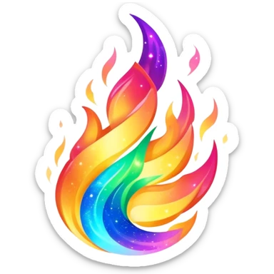 Shiny Epic Sparkly Aurora Flame sticker