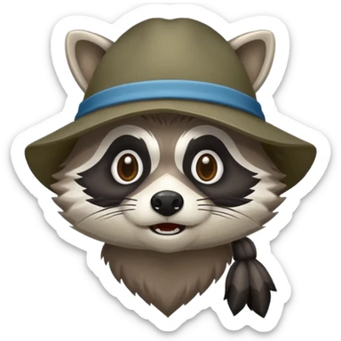 Aggressive Raccoon bandit with Bernie hat sticker