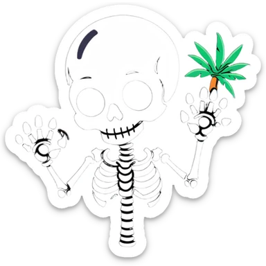 skeleton palm sticker