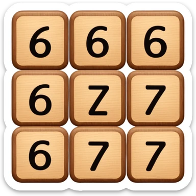 Blocks saying "6" and "7" in this order: "6" "7" sticker