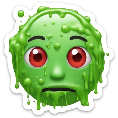 person covered in slime with red eyes  sticker