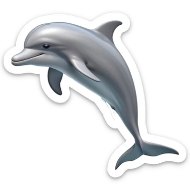 Cinematic realistic 3D playful gray bottlenose dolphin sticker
