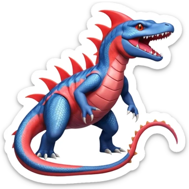 Salandit-Milotic-Garchomp-Feraligatr-Fakémon-hybrid-creature (full body)  sticker