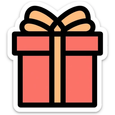 gift box with ribbon sticker