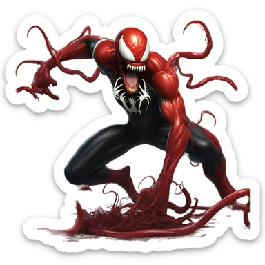venom carnage fighting venom sticker