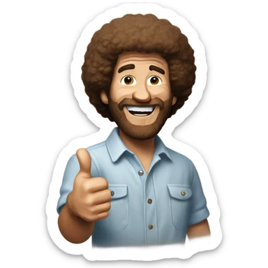 bob ross with thumbs up sticker