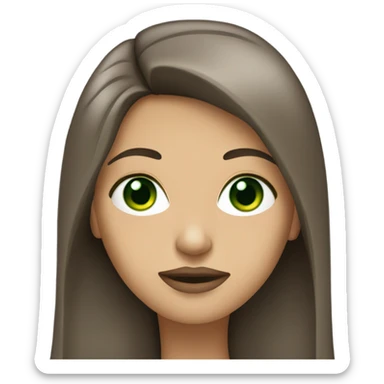 Long haired brunette with green eyes and lips zipped shut sticker