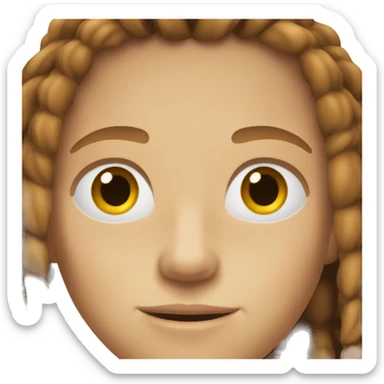 A 12 year old boy with brown eyes and ginger like brown hair with small (but not really small) dreads  sticker