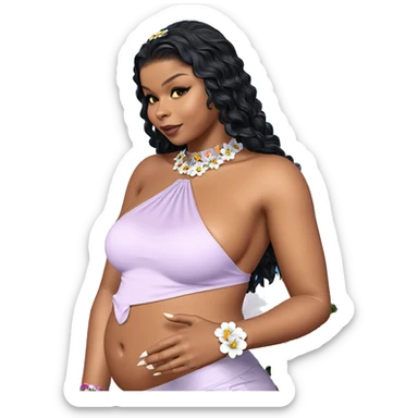 dark beauty with flower halo sticker