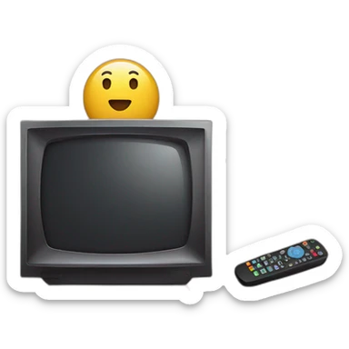 remote box controlling a tv sticker