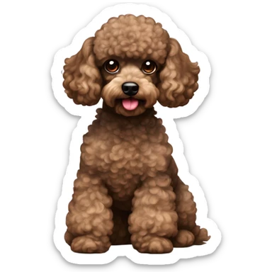 Brindle colored toy poodle sticker