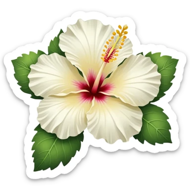 An white hibiscus sticker