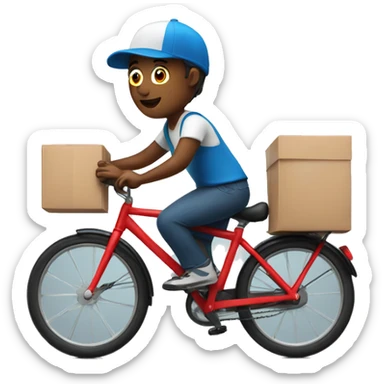 Delivery boy on bike sticker
