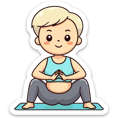 I like a picture of a 65 year-old woman with short blonde hair and no glasses doing pelvic floor exercises sticker
