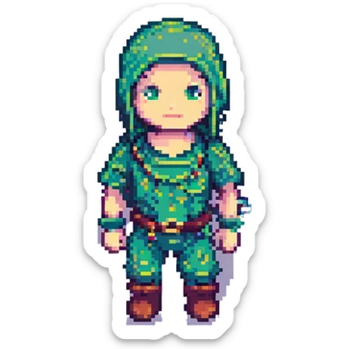 simitçi adam selling simit on the street pixel art sticker