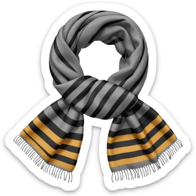 scarf in grey and black stripes sticker