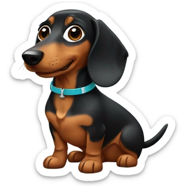 daschund wearing hearing aids  sticker