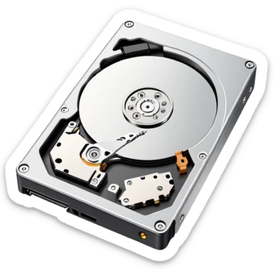 hard drive storage disk with metal case and connector ports sticker