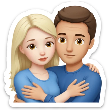 Ukraine girl hugging Switzerland guy sticker