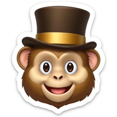 Monkey with top hat  sticker