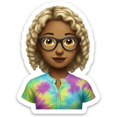 Young Garden girl with glasses and tie-dye shirt sticker