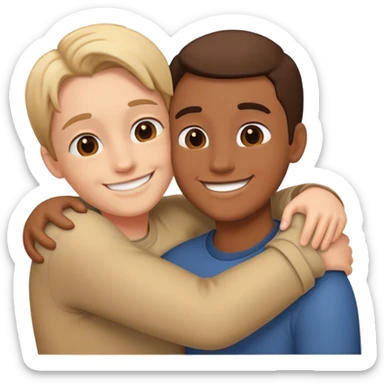 two friends hugging sticker