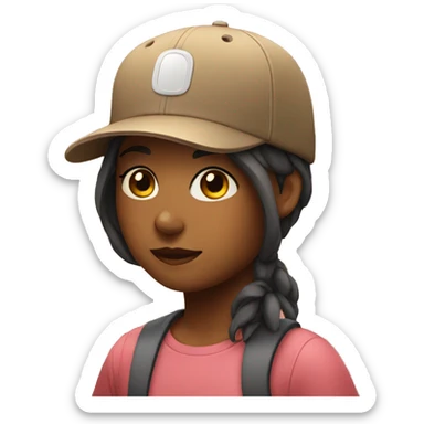 Girl with cap standing in sunset sticker