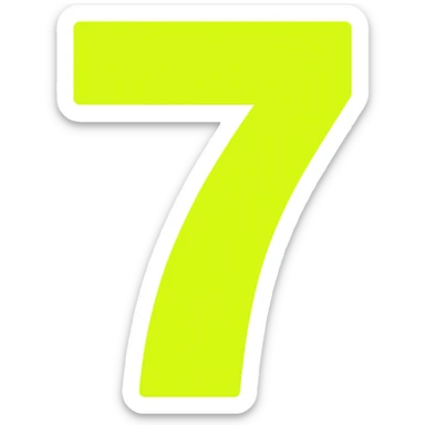 bold and legible number in bright fluorescent color, modern style, transparent background sticker