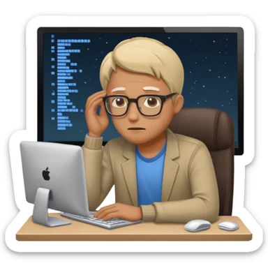 Create a 5 Emojis of my day and write a sentence about it... I am A Man...and i am techie and being tired and sleepy with a Laptop in front... sticker