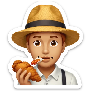 Hot fried chickens with hat sticker