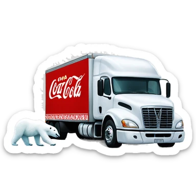 18 wheeler Coca Cola Christmas truck with a polar bear  sticker