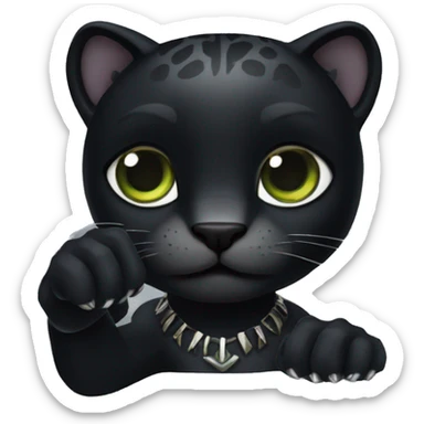 Black panther holding the number 0 in its paws sticker