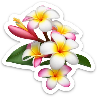 Plumeria flower sticker