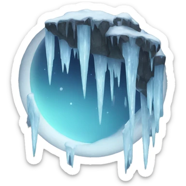 Frozen moon with icicles  sticker