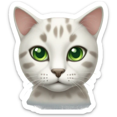 cat cat with greyish green eyes sticker
