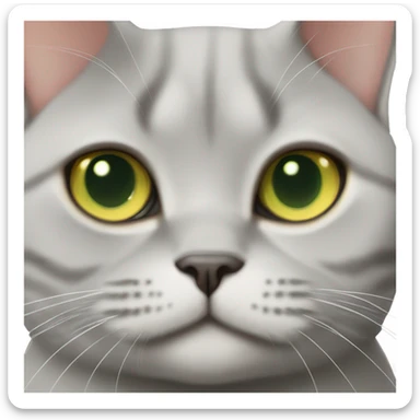 British shorthair gold chinchilla cat with light green eyes sticker